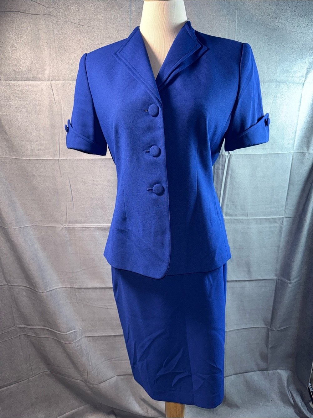 1441-Preston & York Royal Blue Two-Piece Skirt Set